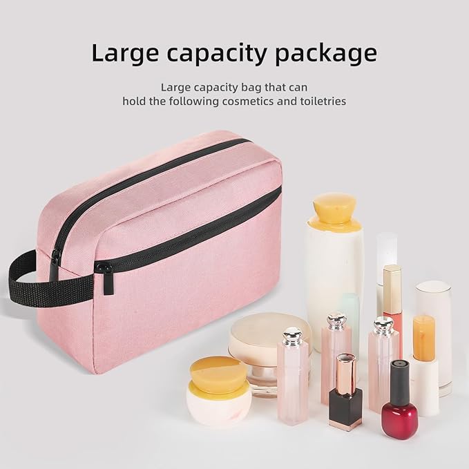 Icramsy Travel Toiletry bag Toiletry bag for women men Hanging Cosmetic bag Travel accessories for Women Men (Pink)