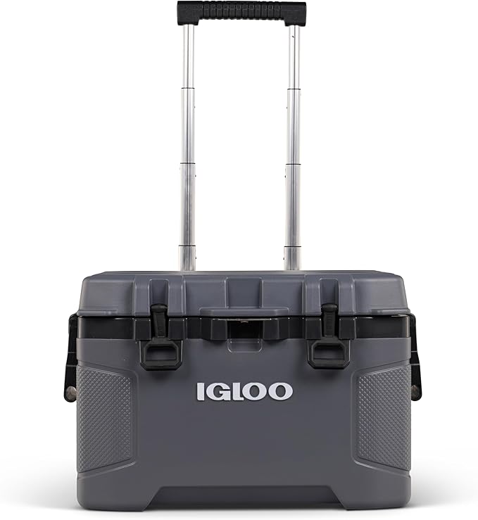 Igloo Trailmate 52Qt Wheeled Cooler, Insulated Hard Shell Ice Chest, Carbonite