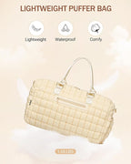 Duffle Bag for Travel, Weekender Bag with Shoe Compartment, Carry On Overnight Bag for Women with Toiletry Bag, Gym Bag with Wet Pocket, Hospital Bags for Labor and Delivery Beige