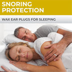 Peace&Quiet | PQ Wax Ear Plugs for Sleeping, Swimming - Soft Noise Cancelling Silicone Gel Wax Earplugs for Sleep and Swimmers, Ear Protection with Sound Blocking Level of 32 Db, Yellow