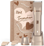 Electric Bikini Trimmer for Women - Waterproof Pubic Hair Trimmer & Facial Shaver, Rechargeable Cordless Electric Razor with Ceramic Blades, IPX7 Shower-Safe for Sensitive Skin, Gift for Women
