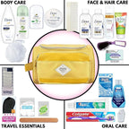 Convenience Kits International Women’s Super Premium 30 PC Travel Kit Featuring: Ensemble of Travel-Size Hair Care and Body Products in Large Toiletry Bag (802) (Yellow)