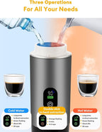 Upgraded 3 in1 Portable Espresso Machine with LED Display,20 Bar Pressure,Real-Time Temp&Battery Indicator,Portable Coffee Maker Compatible with Ground Coffee & Capsules, for Travel,Home