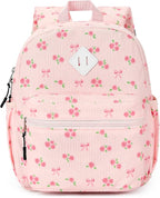 STEAMEDBUN Corduroy Toddler Backpack for Girls Boys 2-4, Kids Preschool Backpack for Kindergarten - Pink Rose