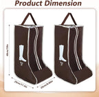 2pcs Boot Bags for Cowboy Boots Portable Boot Storage for Travel Dust Proof Boot Storage Organizer Tall Boots Shoe Cover Protector Bag （11.4" X 8.6" X 19"）