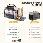 Lekereise Top-Expandable Pet Carrier 18x11x11Inch Delta American United Airline Approved Soft Sided Underseat to 15lbs Travel Carriers for Small Dogs Cats with Locking Safety Zippers Anti-Scratch Mesh