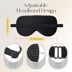ZIMASILK 100% Natural Silk Sleep Mask Blindfold,Adjustable Super-Smooth Soft Eye Mask for Sleep with Bag (Methyl Blue)