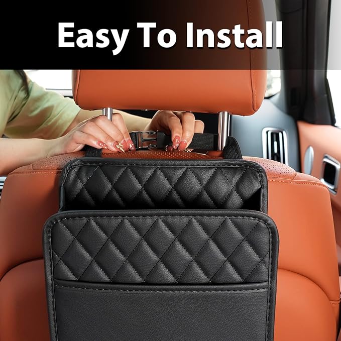 FrgKbTm Car Seat Back Hanging Bag Car Document Holder Multi-Pocket Bottle Bag Storage Box Organizer Travel Tidy Pouch Pocket Kids