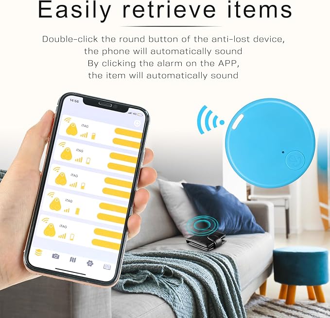 Konohan 5 Packs Smart Item Finder Portable Tracker GPS Tracking Mobile Anti Loss Smart Device Key Finder Tag Locator with Sound for Bags Wallets Backpacks Pets Keys Luggage(Cute)