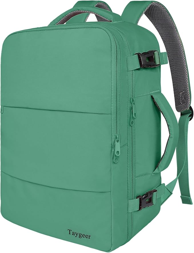 Taygeer Travel Backpack for Women, 40L Airline Approved Carry On with 17.3 inch Laptop Compartment, TSA Friendly Bag for Business Hiking Travel, Backpack Carry On Luggage for friend Gym Sport, Green
