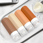 Redfly Travel Bottles for Toiletries, Tsa Approved 3oz Travel Size Containers, Leak Proof Travel Size Toiletries Bottles Silicone, BPA Free Refillable Essentials for Shampoo Conditioners, Apricot