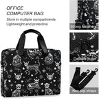 Laptop Bag 15.6 inch, Waterproof Laptop Case with Strap, Protective Laptop Carrying Case for Women&Men, Death Halloween Cats Gothic