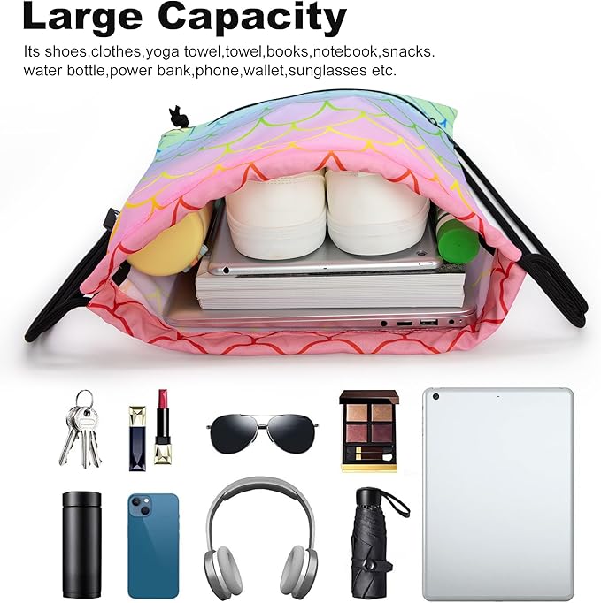 HOLYLUCK Drawstring Backpack Bag Sport Gym Sackpack