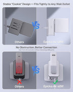 EPICKA Air 40W Universal Travel Adapter, PD Fast Charging International Power Adapter with 1 AC & 4 USB Ports, Worldwide Compact Travel Essentials for USA/EU/UK/AUS(White, Not a Voltage Converter)
