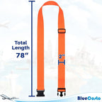 Luggage Straps for Suitcases - TSA Approved - Orange, 4 PK - Premium Nylon Belts for Suitcase, Briefcase & Travel Bag - Adjustable Strap Length 46" - 78"