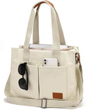 Canvas Laptop Tote Bag for Women | Pockets, Stands Upright, Convertible