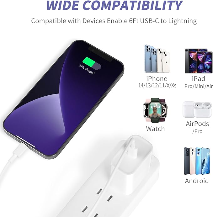 iPhone Charger Fast Charging,[MFi Certified] 2Pack 20W Type C Fast Charger Block with [10FT&6FT] USB C to Lightning Cable Compatible for iPhone 14/13/12/11 Pro Max/Xs Max/XR/X,iPad