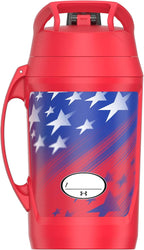 Under Armour Insulated Water Bottle with Handle & Fence Hook, Half Gallon Sports Water Jug, Leak-Resistant & BPA-Free for Baseball, Football & Gym - Red Americana, 64oz