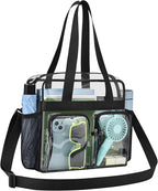 XCU Clear Bag for Stadium Events 12x6x12 Large Clear Tote Bag Transparent Lunch Bag Adjustable Straps for Concert Sports Work