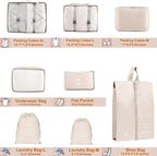 Packing Cubes for Travel - 8 Set Luggage Organizer Bags for Family, Mesh Breathable Travel Packing Cubes for Suitcases Durable Travel Essentials Bags Set
