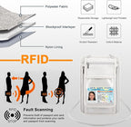 Travel Neck Wallet with RFID Blocking Passport Holder, RFID Blocking Stash Neck Wallet, Neck Storage Bag for Keeping Credit Cards & Travel Documents Safe & Small Change (Ash Gray)