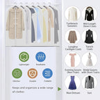12-Pack 48-Inch Clear Garment Bags with Full Zipper - Dustproof Hanging Storage for Closets, Travel, and Seasonal Clothing Protection