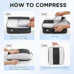 2 Set Compression Packing Cubes for Travel Essentials,Compressible Expandable Packing Cubes for Suitcase,OlarHike Luggage Organizer Bags for Travel,Handy Helper for Organizing Clothes(Black)