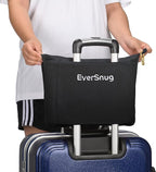 EverSnug Travel Friendly Blanket and Pillow Bundle – Airplane Travel Essentials with Soft Bag Pillowcase for Women & Kids | Color Includes Black & Teal