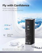 ZOUPW 27000mAh Portable Power Bank with 100W GaN Charger, 100W AC Outlet 140W PD USB-C Fast Charging 160W Total,5-Port Flight Approved 97Wh Battery Pack,Travel Camping Essentials for iPhone MacBook