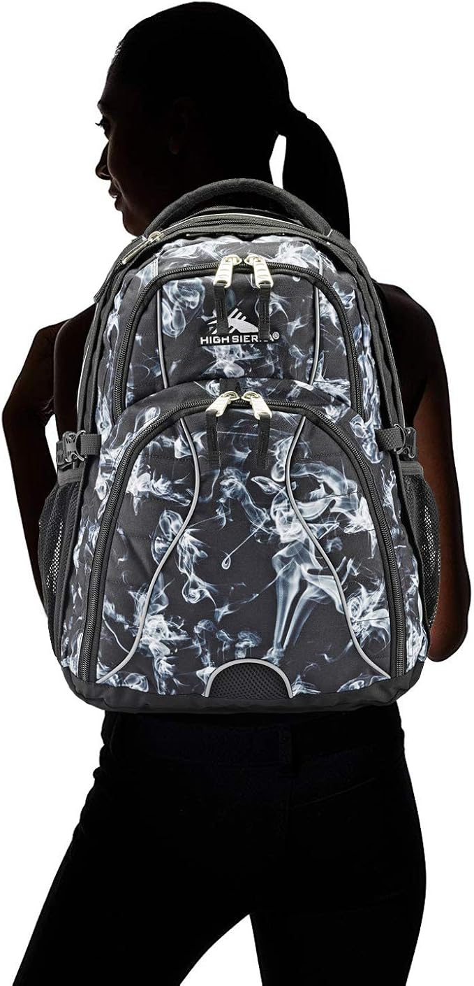 High Sierra Swerve Laptop Backpack, Black Steam/Black, One Size