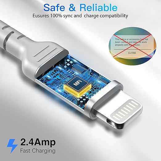 1ft iPhone Charging Cable Short, 3 Pack USB A to Lightning Cord Fast Charging Compatible with Apple iPhone 14 13 12 11 Pro Max Xs X 8 7 Plus SE, iPad Air/Mini, 12 inch Lightning Cable