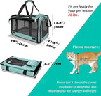 GAPZER Small Dog Carrier for Puppy Yorkshire Softshell Car Transport Chihuahua Carry Cage 18-inch Collapsible Doggie Vet Visit Crate Easy Load Roomy Pet Carrier Bag Kennel Dog Essentials Teal