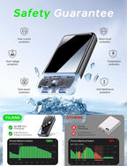 Portable Charger,50000mAh Power Bank Built-in Cable, 22.5W PD USB C In & Out Fast Charging, External Battery Pack with 6 Output & 2 Input, Travel Camping Essential for iPhone 17/16/15/14/13/12,Android