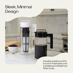 Takeya Deluxe Cold Brew Coffee Maker - BPA-Free Tritan Pitcher with Airtight Leakproof Lid, Silicone Grip Handle, Fine-Mesh Filter - Shatter-Proof, Dishwasher Safe, Made in USA - 2 Quart/Black