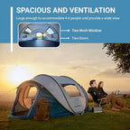 EchoSmile Pop Up Camping Tent, 2/4/6 Person Easy Setup Tent, Water Resistant Dome, Portable with Carry Bag