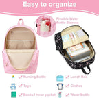 LOIDOU Backpack for Girls School Backpacks Bookbags for Elementary Middle School Women Laptop Backpacks (Bow Tie Pink, L-17)