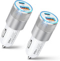 Car Charger, 2 Pack 38W Dual-Port USB-C & USB-A Cigarette Lighter Adapter USBC Car Charger Fast Charging for iPhone16e 16 15 14 13, Samsung S25 S24 S23, Pixel Cargador para Carro Phone Plug