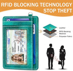 Yonlevres Elephant Credit Card Holder Slim Wallet, RFID Wallet Women Front Pocket Wristlet Lanyard, Small Card Holder Travel Funny Cute Thin Card Case ID Window PU Leather Card Organizer Gifts Girls