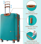 3 Piece Hardshell Luggage Sets 20"+24''+28" Expandable Hardside Luggages Spinner Suitcase with Spinner Wheels & TSA Lock,Lightweight Luggage Sets For Women Men Outdoor Travel Green