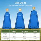 Wolfwise Pop Up Shower Tent for Camping, Portable Instant Changing Tent with Ventilation Window & Carry Bag, Privacy Bathroom Toilet for Beach & Outdoor, Width 47 ", Height 83 ", Blue
