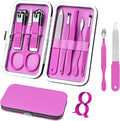 Manicure Set 8 in 1 Nail Clipper Set,RedFlow Nail Clippers,Fingernail & Toenail Clippers,Manicure Tools,Pedicure Tools,Suitable for Travel Manicure Kit,Nail Set Kit with Everything Profe (Purple)