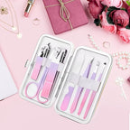 Aceoce Manicure Set Women Nail Clippers Professional Manicure Pedicure Kit Stainless Steel Nail Cutter Grooming Kit Personal Care Tool with Travel Case Gifts for Women Her Valentine's Day Mother's Day