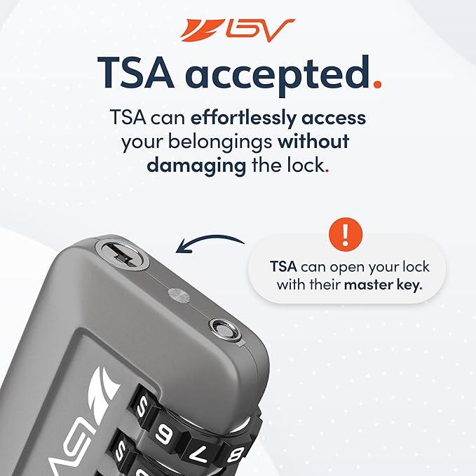 TSA Accepted Luggage Travel Lock, Set-Your-Own Combination Lock for School Gym Locker, Luggage Suitcase Baggage Locks, Filing Cabinets, Toolbox, Case (Slate Gray, 1 Pack)