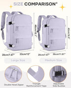 coofay Large Carry On Backpack Flight Approved Personal Item Travel Backpack For Women Airline Approved Waterproof Sports Luggage Backpack Casual Daypack Small Hiking Backpack Purple Backpack