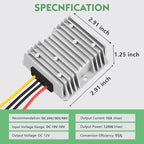 10A 120W Golf Cart DC 18V 20V 24V 36V 48V Step Down to DC 12V Converter Voltage Regulator Reducer Power Buck Converter with Fuse(Inputs 18V-58V to 12V 10A)