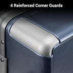 LEVEL8 Carry On Luggage Airline Approved Zipperless with Aluminum Frame, Hard Case Luggage with Spinner Wheels, Metal Travel Suitcase, 20 Inch, Blue