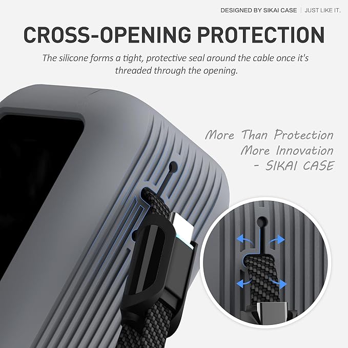 Silicone Case for Anker Laptop Power Bank (25,000mAh 165W) 1/4" Nut Hole,SD/SIM Card Storage, Display Protection&Dustproof, Travel Protective Cover Compatible with Anker Power Bank 165W (Gray)