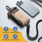 VULKIT Water-Resistant Keychain Wallet with Lanyard for Men and Women, Outdoor Zipper Pouch Wallet with Clear ID Window, for Hiking, Fishing, Skateboard and any Outdoor Activities, Sierra Sand