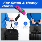 Digital Hanging Luggage Scale with Backlit for Travel, Portable Handheld Suitcase Weight Scale with Hook, 110 Pounds, Battery Included