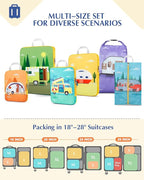 Gonex Compression Packing Cubes, 6pcs Expandable Storage Travel Luggage Bags Organizers with Shoe Bag Laundry Bag, Travel Cubes for Suitcase Carry On (RV)